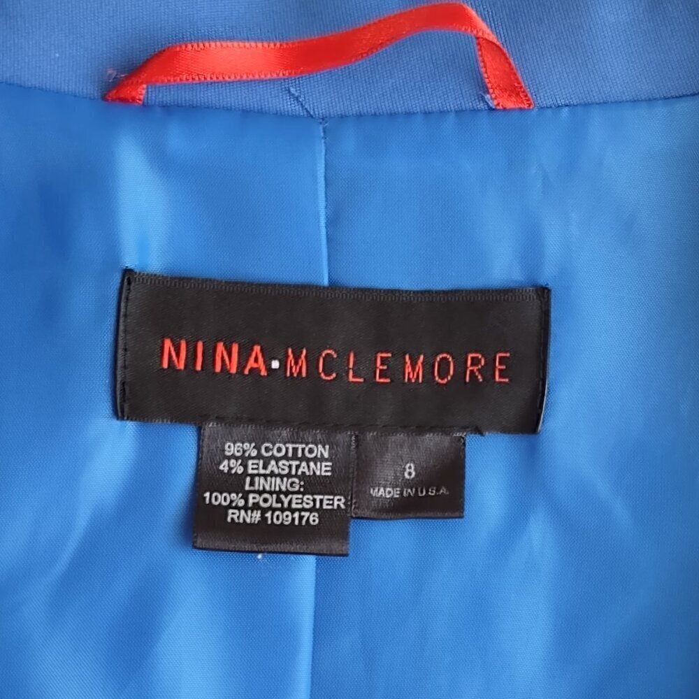 Nina McLemore Crop Trench Jacket Lightweight Size 8 Royal Blue Sporty Polish - Picture 6 of 7